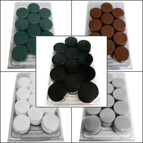 Assorted colors of Wrought Iron Patio Furniture Feet Cap Glides For Outdoor Table And Chair Legs No Slip Floor Protectors 1.5 Inch 24 Pack