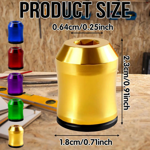 Magnetic Screwdriver Head Ring Set With Universal Bit Holder For Hex Bits and Power Drill Attachments size options in various colors