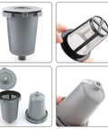 Reusable Filter Cup For Cuisinart HomeBarista Coffee Maker Gray 2 Pack, showing detailed gray filter components