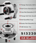 Front Wheel Hub And Bearing Assembly 513220 Compatible With 2005 2014 Subaru Outback And Legacy Front Left Or Right 5 Lug ABS 4 Hole Flange