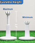 Adjustable Golf Tees 3 Pack White For Men Unbreakable Durable Practice Tees With 2.1 To 2.9 Inch Height Range Fits All Mats