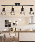 Get Your Kitchen Looking Fresh With These Adjustable Industrial Black Track Lighting Fixtures That Rotate Fully For Perfect Ceiling Lighting In Living Room Dining And Hallway Spaces in modern kitchen