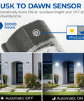 Dusk To Dawn Sensor LED Wall Pack Light 26W 3000 Lumens Outdoor Flood Lamp IP65 Waterproof aluminum housing in garden
