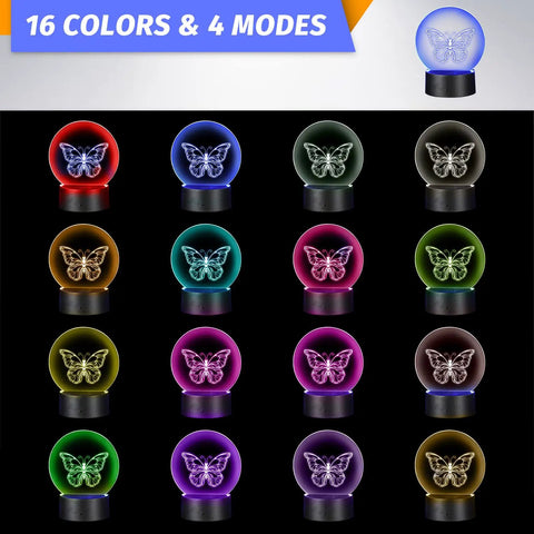 16 color LED display of 24 Pack 3D Night Light Bases With Clear Acrylic Sheets Remote Controls And USB Cables DIY Acrylic Lamp Base Kit
