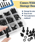 Industrial Strength M6 M8 M10 Flange Bolt And Serrated Nut Assortment Kit 288 Piece Hardware Set with storage box for organization.
