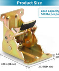 Heavy Duty Steel Folding Brackets Self Locking 90 Degree Hinge Kit With Mounting Screws For Tables Beds And Workbenches Rust Resistant Zinc Finish Built Tough Solid As A Rock Pack Of Four, showing dimensions and load capacity.