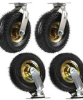 4 Pack Heavy Duty Industrial Caster Wheels Featuring Dang Solid Rubber Tires And Double Ball Bearings For Rolling Like Butter 360 Degree swivel mount with black rubber wheels.