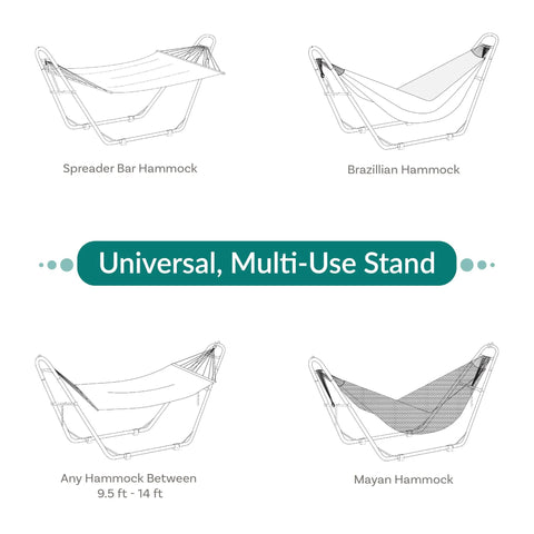 Heavy Duty Outdoor Hammock Stand For 9 To 14 Foot Hammocks, Bronze Finish, universal fit for various hammock styles