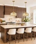 Stylish DSMJFU Gold Kitchen Pendant Light for Kitchen Vintage Glass Pendant Light hanging over a modern kitchen island.