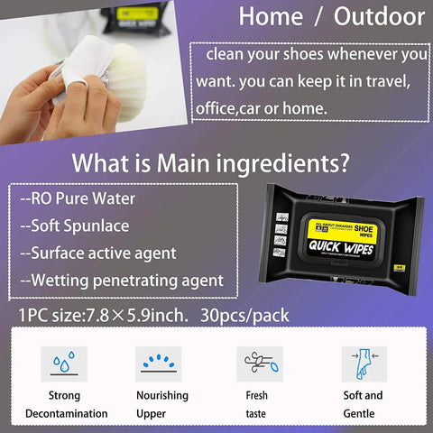 Two Pack 60 Count Sneaker Wipes Cleaner Quick Wipes Disposable Travel Ready Portable Removes Dirt And Stains For Shoes