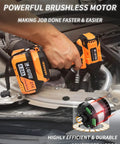 Using Beast Of A Cordless Impact Wrench With 450NM Torque And Brushless Motor for car engine maintenance