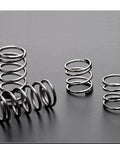 Ten Pieces Carbon Steel Coil Springs Set for DIY Projects and Repairs, 1.0mm Wire, 16mm Outer Diameter, displayed on surface
