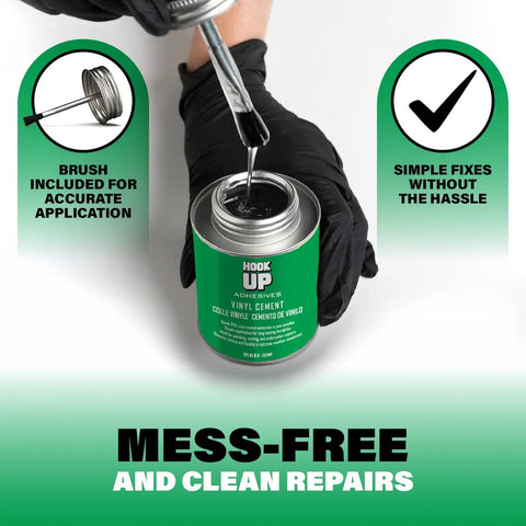 Vinyl Cement 8 Oz Waterproof Pool Liner Repair Glue For Inflatables Air Mattresses Tarps Hot Tubs And Boats With Built In Brush