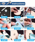 Marine Grade 60 Piece Three Eighths Inch Metal Snap Button Kit With Tools For Boat Covers Awnings And Upholstery installation steps