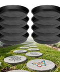 8 Piece Round Stepping Stone Molds For Concrete Easy DIY Paver Molds With 11.8 Inch Diameter And 1.18 Inch Depth Reusable For Garden Path