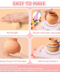 Creative Pottery Wheel Kit For Kids Ages 6-12 With Clay Tools And Painting Set, DIY clay shaping process step-by-step guide