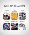 Wide applications of 6 Inch Nylon Fiber Buffing Wheels Pack Of 3 With 180 Grit Deburring And Polishing Discs in metals, tools, and ceramics.