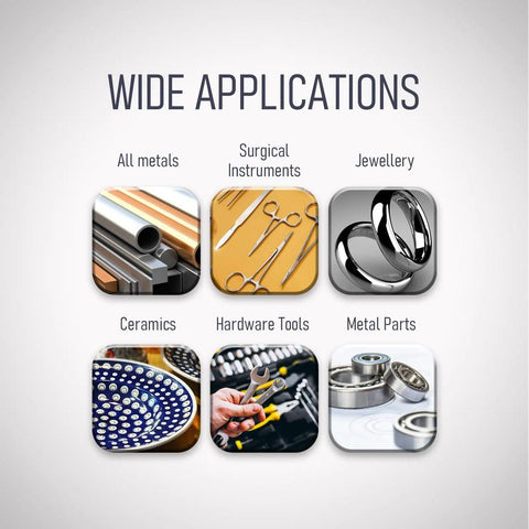 Wide applications of 6 Inch Nylon Fiber Buffing Wheels Pack Of 3 With 180 Grit Deburring And Polishing Discs in metals, tools, and ceramics.