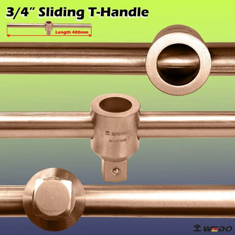 3/4 inch sliding T-handle from Heavy Duty Badass Non Sparking Beryllium Copper 3/4 Inch Drive Socket Set 14 Piece Kit.