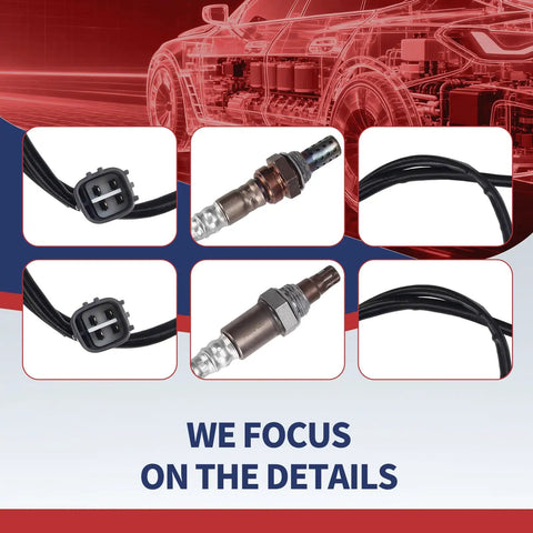 Upstream And Downstream O2 Oxygen Sensor Kit For Toyota Camry 2.5L 2012 Through 2017, showing sensor connectors and threaded mounts.