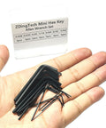 Mini Hex Key Set 21-Piece Imperial L Shape Allen Wrench Kit in hand, black oxide finish, sizes visible