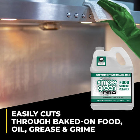 Pro Grade Food Service Cleaner And Degreaser For High Traffic Kitchens, 1 gallon, used on stainless steel range hood