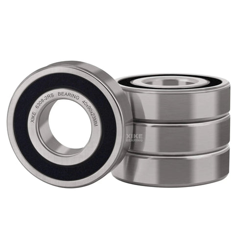 Four Pack 6308-2RS Deep Groove Ball Bearings 40x90x23mm Rubber Sealed, Pre Lubricated, Smooth Rotation, Stable Performance, Cost Effective, High Durability, Perfect For Machinery, DIY, And Home Workshop Projects