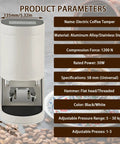 Locked In 58Mm Automatic Coffee Tamper Machine Featuring Responsive Touchpad And Adjustable 5 To 30Kg Pressure. Product parameters and specifications.