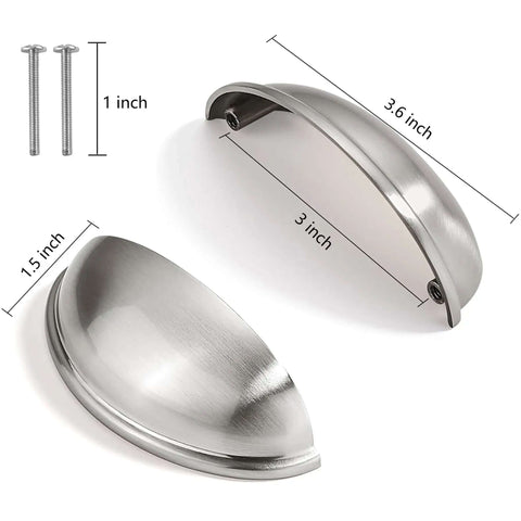 10 Pack Cabinet Pulls With 3 Inch Center To Center Brushed Nickel Zinc Alloy Drawer Handles with screws and dimensions