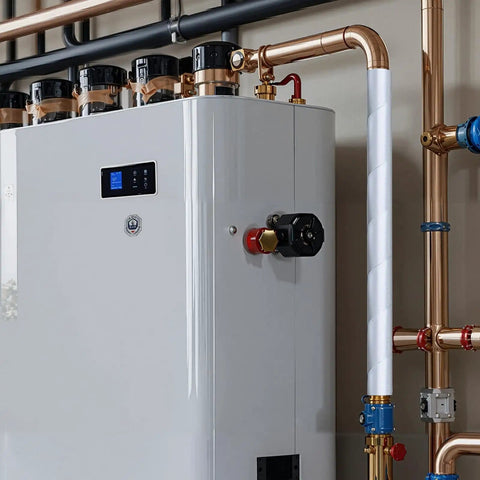 Pipe Insulation Wrap 32.8 Feet By 2 Inches With Aluminum Foil Layer Self Adhesive Foam on copper pipes near boiler