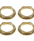 Job Site Ready 4 Pack Brass Lock Nuts For 3/4 Inch Piping, durable brass nuts for sealing water and gas lines.