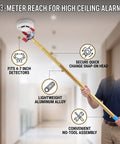 Smoke Detector Removal Tool With Extended Reach Pole For High Ceiling Access Kicks Ladder Stress Outta Sight, lightweight aluminum, 4.3-meter reach.
