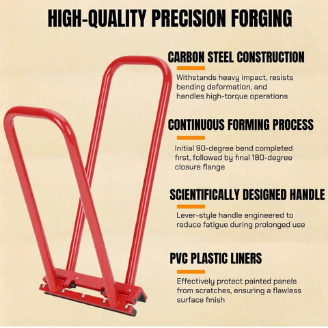 Dual Stage Hand Seamer For Standing Seam Roofing with red carbon steel construction and scientifically designed handle