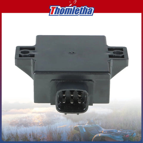 Front view of Ignition Coil CDI Box Replacement Kit For Kawasaki Bayou 220 1996 To 2002 And Bayou 250 2003 To 2011 With Spark Plug