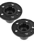 Two Piece Locking Hub Set For 4x4 Manual Hubs Fits 1990 Ford Bronco II 1991 To 1994 Explorer 1990 To 1997 Ranger 1994 To 1996 Mazda B3000 Navajo Easy Install Durable Upgrade showing two round, black hubs on white background.