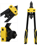 Hand Riveter Tool Kit With M3 And M10 Wrenches For Effort Saving Riveting And Quick Rivet Nut Installation In DIY Projects And Repairs No Sweat Pain Free Repeated Fastening black yellow metal rivet nut tool
