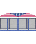 10 By 20 Pop Up Canopy Tent With Netting Heavy Duty Party Shelter For Backyard Patio And Garden Instant Sun Shade With Carry Bag American Flag Design