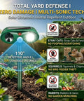 Four Pack Solar Ultrasonic Animal Deterrents For Gardens And Lawns With Motion Activated Led Strobe Light in garden