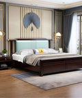 Luxurious bedroom featuring No Sweat Two Tier Nightstand Industrial End Table With Deep Drawer And Open Storage Shelf Solid Wood And Metal Frame Rustic Brown Accent Piece For Bedroom Fast Setup.