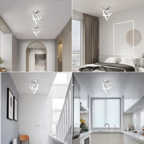 Dope Modern LED Ceiling Light In Chrome Finish With 6000K Daylight Glow installed in living room, kitchen, bedroom, hallway.