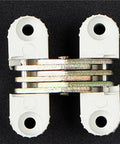 6-Piece Hidden Folding Door Barrel Cross Hinge, white plastic, for tables and furniture repair, durable, high load.