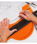 Digital Caliper, Contour Gauge Copy Tool with Lock 6/10 Inch in use for measuring curves on architectural plans.