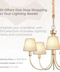 Chandelier with four beige pleated drum shades showcasing Gather Pleated Drum Chandelier Shade Beige Tone with 5x6x4.5 in dimensions.