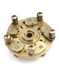 Grip Tight 40mm Shaft Wheel Balancer Adapter With Shop Grade Tire Balancer Clamp showing heavy steel construction and lug plate, ideal for accurate balancing.