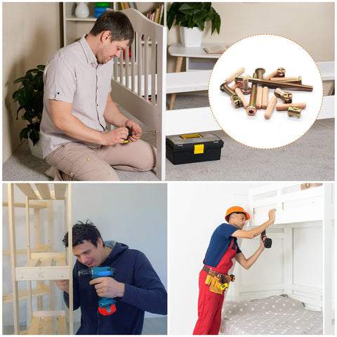 People using Must Have Hardware Replacement Kit For Cribs And Furniture With Barrel Nuts And Wood Dowels on different furniture