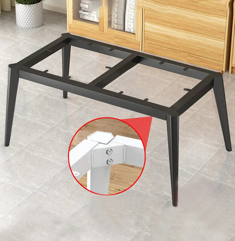 Totally Badass Heavy Duty Metal Dining Table Legs Industrial Rectangle Frame with screws, 180 x 80 x 72.5 cm, shown from side angle.