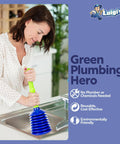 Woman using Powerful Pro Grade Kitchen and Bathroom Sink Plunger for Fast Clog Removal Compact Yet Mighty Plunger in sink