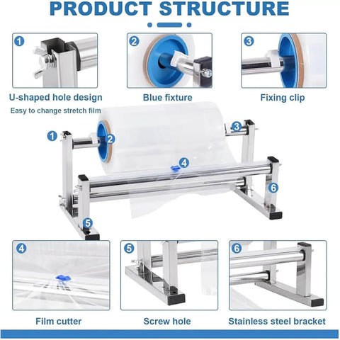 Product structure of Manual Stretch Film Winding Machine With Sliding Cutter For Easy Packaging Durable Film Dispenser