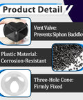 Details of 12 Pack Vacuum Breaker Repair Kit For Flushometers showing vent valve, corrosion-resistant material, and three-hole cone.