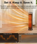 Indoor Space Heater With Remote, 24-Inch Oscillating Tower, 1500W Quiet PTC Ceramic Heater With Thermostat in modern room